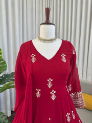 Beautiful Georgette Thread With Sequence Work Anarkali Gown