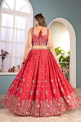 Royal Designer Chinon Silk Sequins and Codding Embroidery Work Lehenga Choli