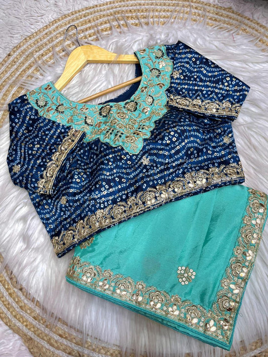 Beautiful Chainstiched Multi Work & Butta In Whole Saree