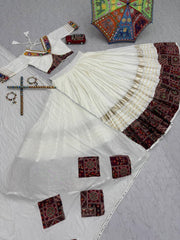 Navratri Special Pure Cotton Real Handwork & Real Mirror Work Lehenga With Stitched Blouse