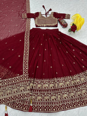Beautiful Georgette Embroidery Thread & Sequence Work Lehenga Choli