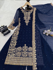 Festive Special Georgette Coding With Sequence Work Sharara Suit