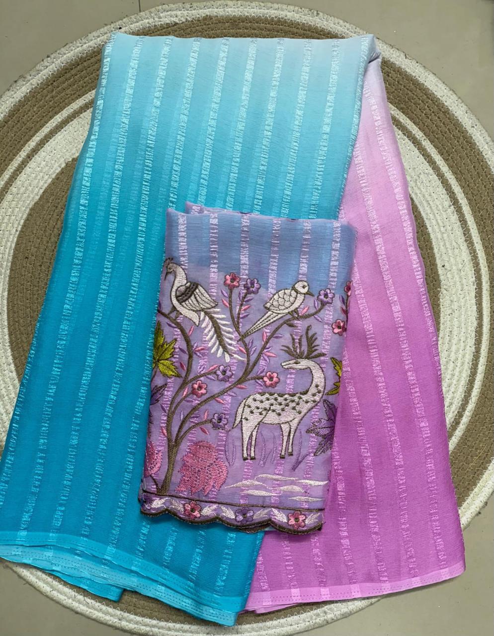 Beautiful Soft Marble Smooth Padding Saree