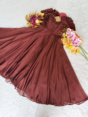 Festival Special Maggam Work Rangoli Silk Gown