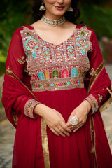 Beautiful Festival Special Blooming With Sequence & Multi Thread Embroidered Gown