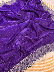 Beautiful Space Soft Silk Blooming With Zarkhan With Siroski Work Saree