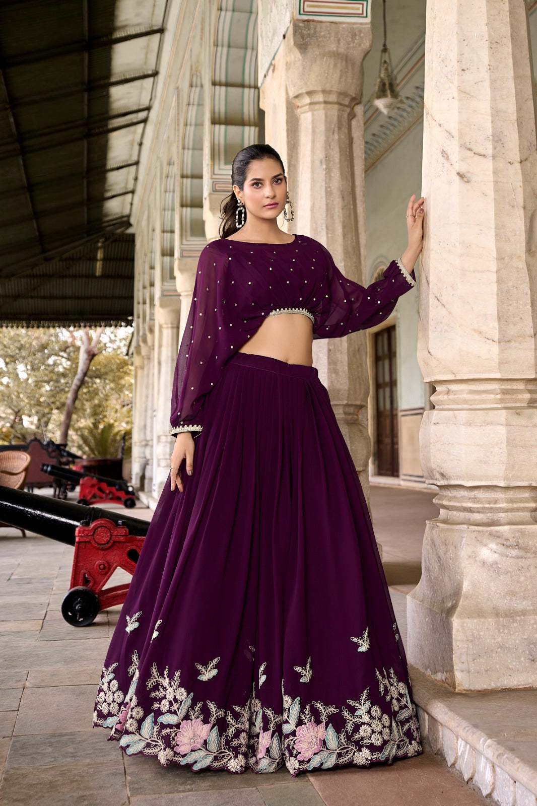 Attractive Georgette Embroidery Work Lehenga Choli