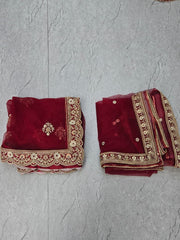 Beads Handwork Rani Hot Pink, Maroon Cherry Red, Rust Orange Latest Bridal Lehenga