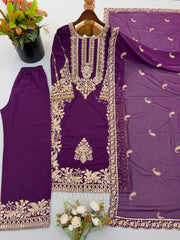 Party-wear Georgette Embroidery Sequence Work Salwar Suit