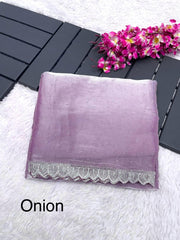 Party-wear Pure Burberry Silk Heavy Handwork Saree