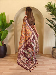 Beautiful Soft Cotton Chanderi With Kalamkari Digital Printed Saree
