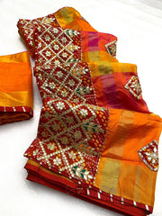 Heavy Cotton Gotapatti Work Saree