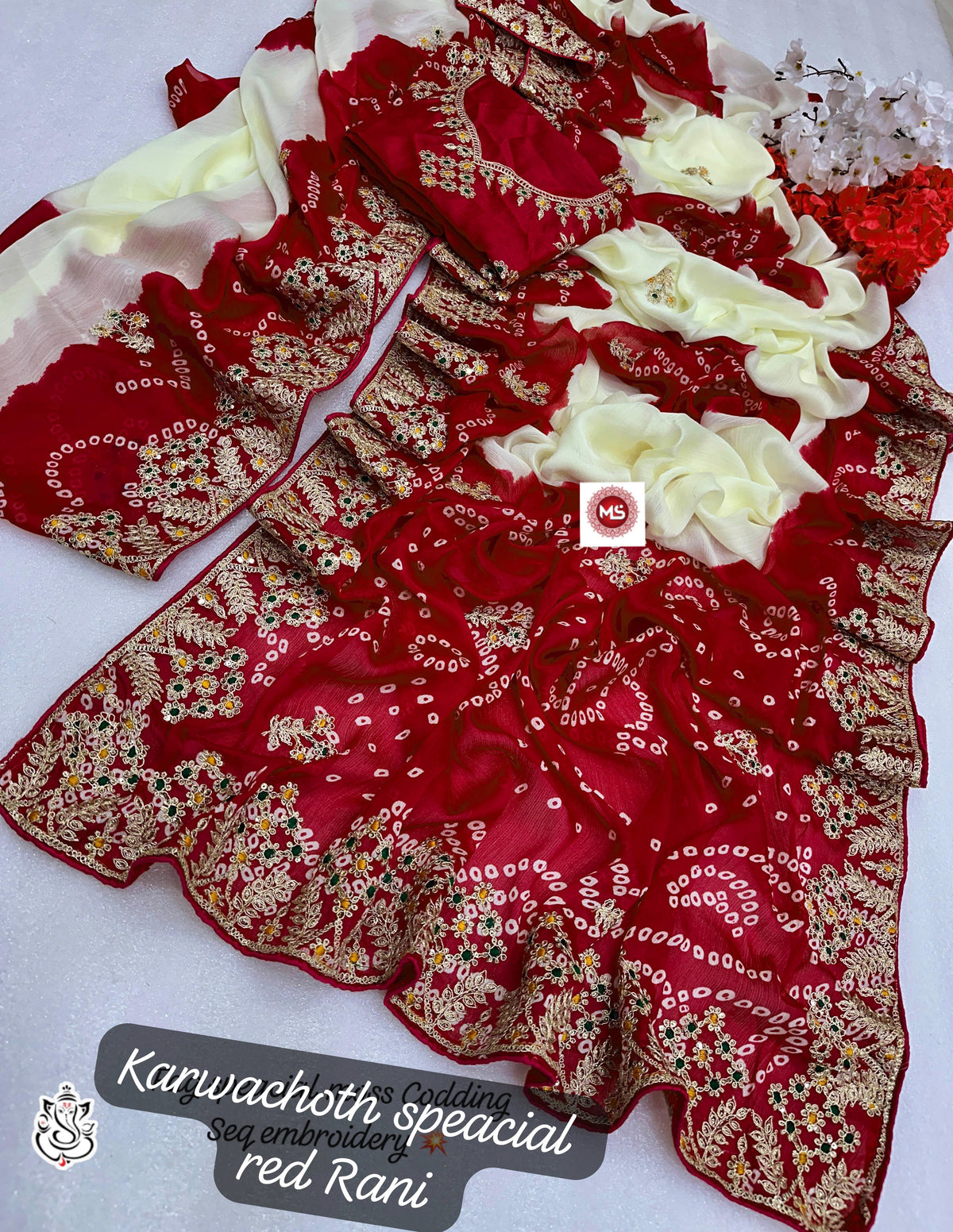 Festival Special Jalpari Silk Georgette With Bandhani Printed Saree