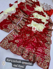 Festival Special Jalpari Silk Georgette With Bandhani Printed Saree
