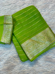 Beautiful Georgette Saree With Running Contrast Blouse