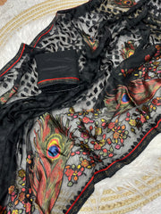 Trending Siroski border Printed Work Saree