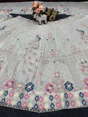 Wedding Special Soft Net Sequence Embroidery Work Lehenga Choli