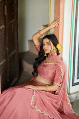 Beautiful Chinon Silk Sequence &Embroidery Work Belt Lehenga Choli