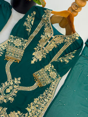 Party-wear Georgette Embroidery Sequence Work Salwar Suit