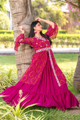 Beautiful Pure Bandhrej Festival Choli With Attached Shrug
