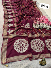 Beautiful Dola Viscose Weaving Rich Look Saree