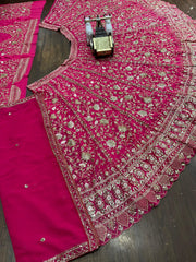 Beautiful Pink Georgette Embroidery Sequence Work Lehenga Choli