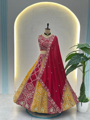 Sangeet Special Vichita Silk Sequins & Threads Embroidery Work Lehenga Choli