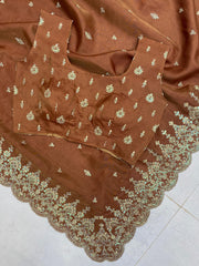 Beautiful Bride-made Cording Sequence Embroidery Work Saree