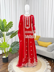 Party-wear Blooming Georgette Thread With Sequence Work Sharara