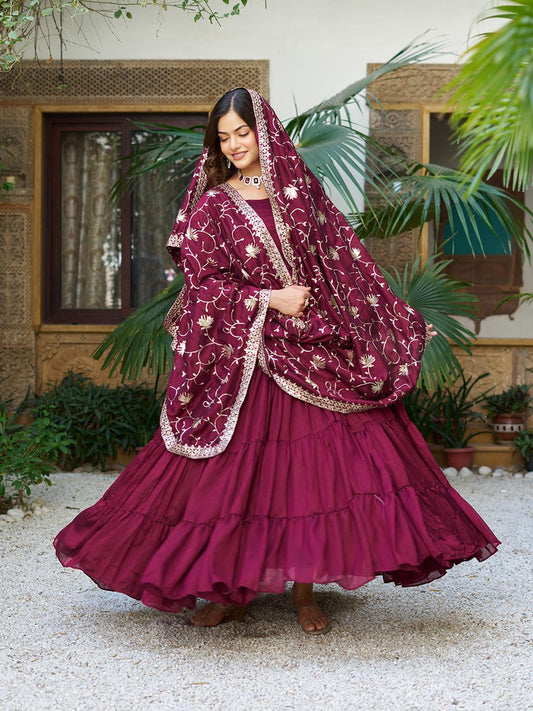 Trending Pure Vichitra Silk Gown