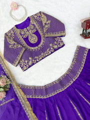 Designer Vichitra Silk Coding Dori With Thread Sequence Work Lehenga Choli