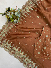 Beautiful Bride-made Cording Sequence Embroidery Work Saree