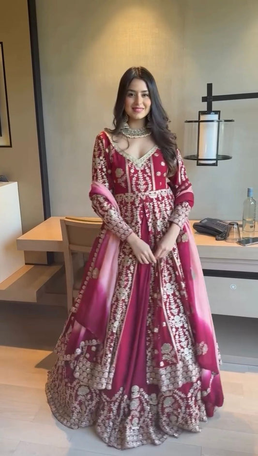 Beautiful Festive Wear Georgette Thread With Sequence Lehenga