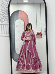 Party-wear Georgette Embroidery With Sequence Work Lehenga Choli