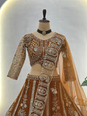 Beautiful Butterfly Net Sequins & Codding Embroidery Work Lehenga Choli