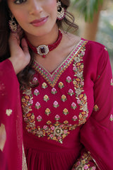 Beautiful Stunning Glamours Blooming Georgette With Sequence Work Gown