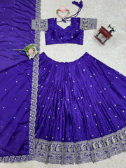 Beautiful Trending Chinon Silk Thread With Sequence Work Lehenga Choli