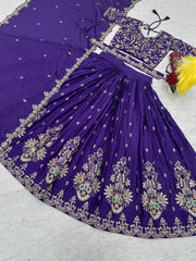 Occasion Wear Sequence Work Purple Colour Lehenga Choli