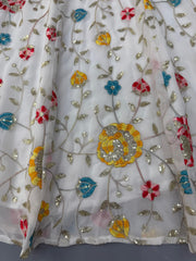 Elegant Georgette Thread With Sequence Wrok Anarkali Gown