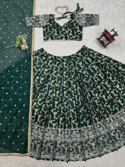 Beautiful Jacquard Silk Thread With Sequence Work Lehenga Choli