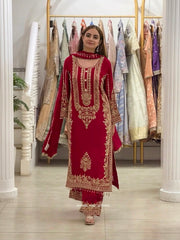 Party-wear Georgette Embroidery Sequence Work Salwar Suit