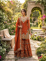 Beautiful Party-wear Thread With Sequence Work Suit