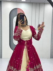 Festive Special Indo Western Simar Cosmoss Lehenga Choli With Shrug