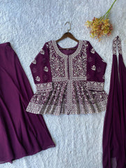 Festive Special Georgette Embroidery Sequence Work Salwar Suit