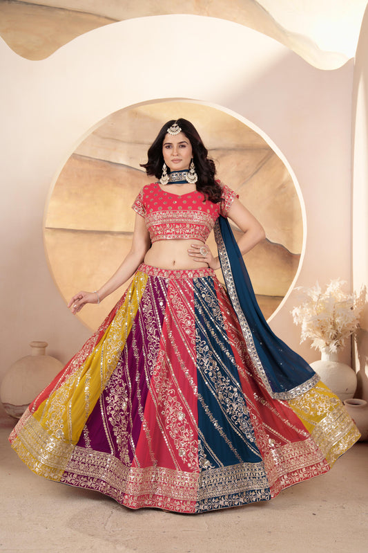 Festival Special Georgette Embroidery Sequence Work Lehenga Choli