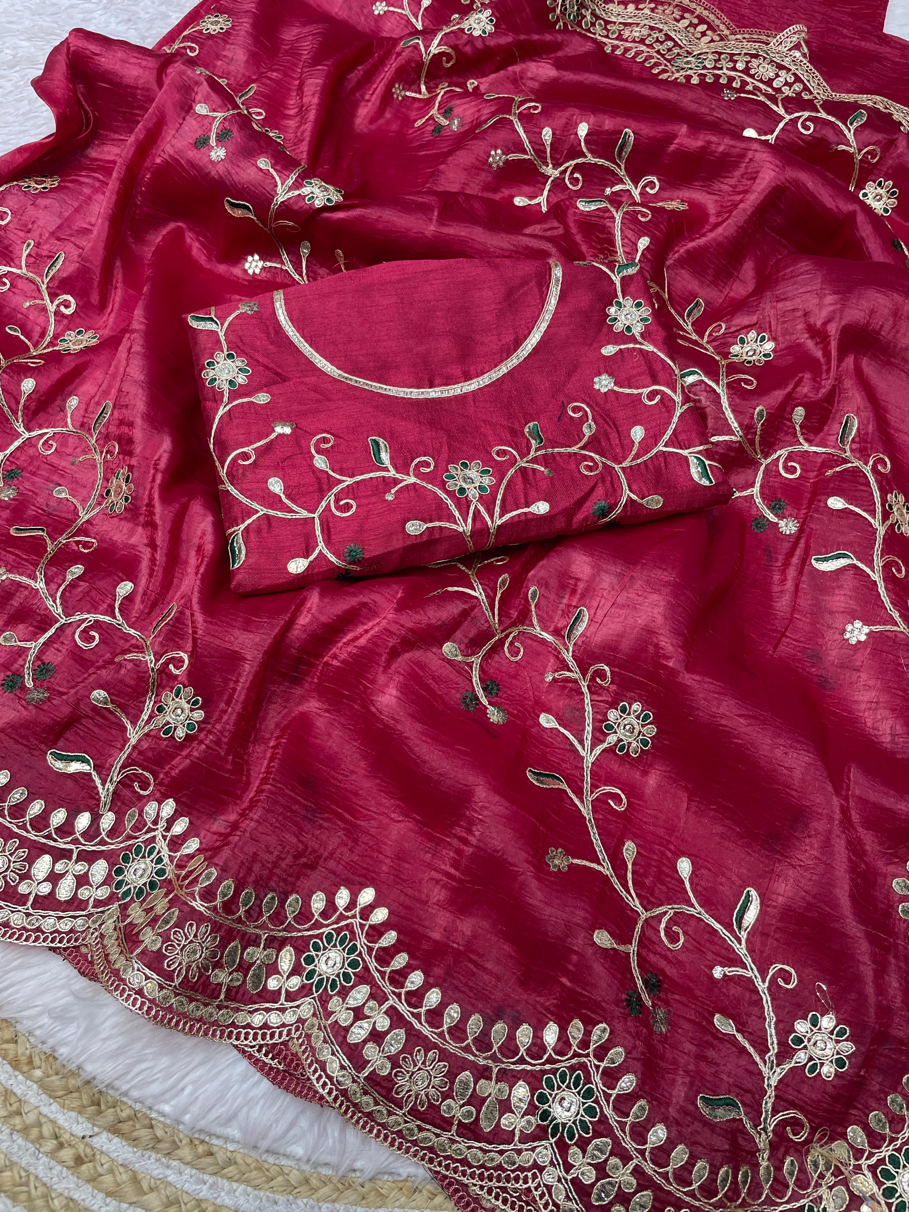 Beautiful Foil Gotapatti Work Saree