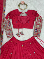 Beautiful Natural Crep Silk Coding Dori With Thread & Sequence Work Lehenga Choli