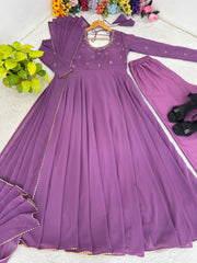 Attractive Real Mirror Embroidery Work Gown
