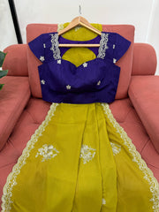 Beautiful Party-wear Designer Tesla Chiffon Silk Saree