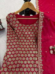 Beautiful Georgette Party-wear Thread With Sequence Work Suit